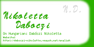 nikoletta daboczi business card