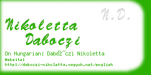 nikoletta daboczi business card